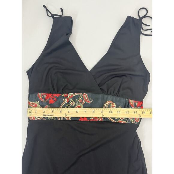 Vintage Ruby Max Empire Midi Dress Large Black Mesh Tulip Hem Whimsigoth 90s Y2K - Picture 8 of 13